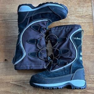 LL Bean Black Lined Snow Boots